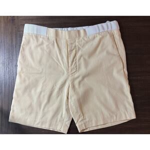 Brooks Brothers Black Fleece Shorts Mens 36 BB3 Yellow White Pinstripe Tailored
